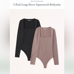 Abercrombie 2-Pack Long-Sleeve Squareneck Bodysuits, Size M - BRAND NEW!
